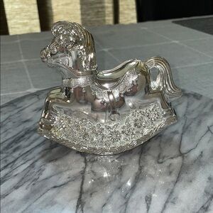 Elegant Silver Plated Rocking Horse Rocking Horse Bank